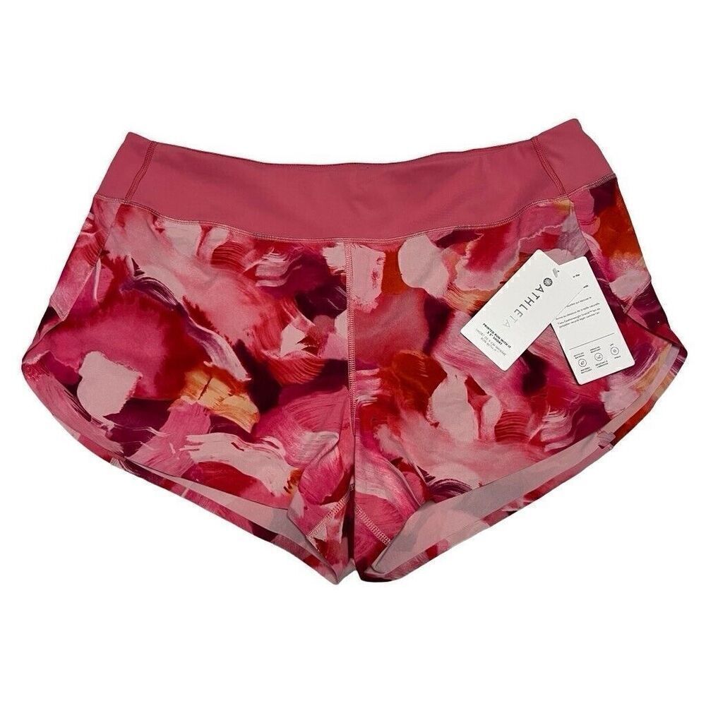 Athleta Womens Shorts Size XL Printed Run With It Inseam 3.5" Floral Pink NWT